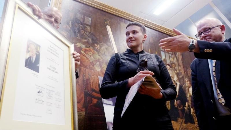 Поляки вручили Савченко престижну нагороду Поляки вручили Савченко престижну нагороду