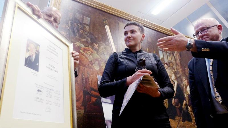 Поляки Савченко вручили престижную награду