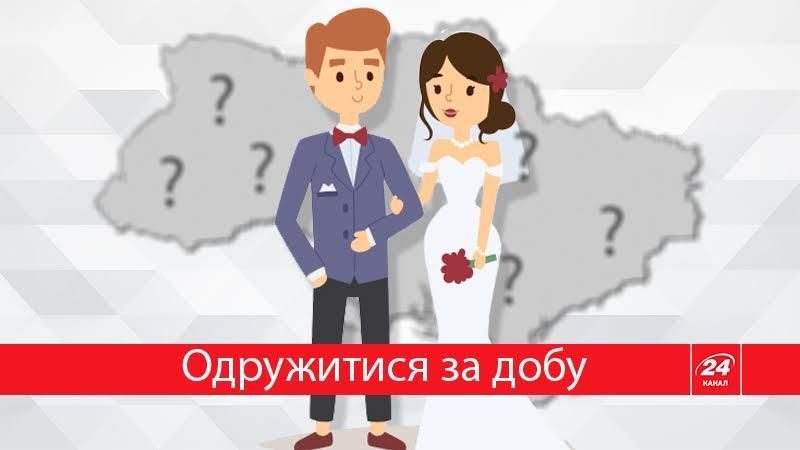 В каких городах Украины можно будет жениться за сутки: инфографика В каких городах Украины можно будет жениться за сутки: инфографика