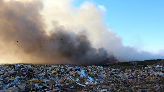 Под Киевом вспыхнула мусорная свалка