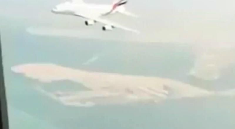 Как над Дубаем два самолета едва не столкнулись: любительское видео