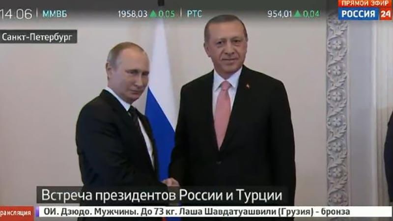 Путін та Ердоган потиснули один одному руки: з'явилося відео