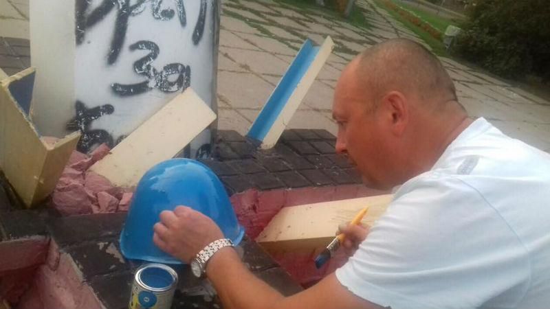 Композицію про Небесну Сотню спаплюжили у Києві Композицію про Небесну Сотню спаплюжили у Києві