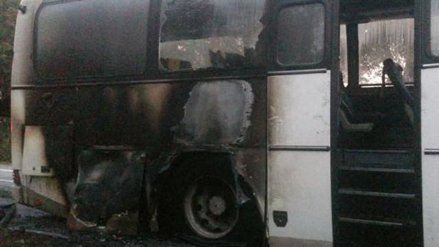 Автобус с пассажирами загорелся на Винничине