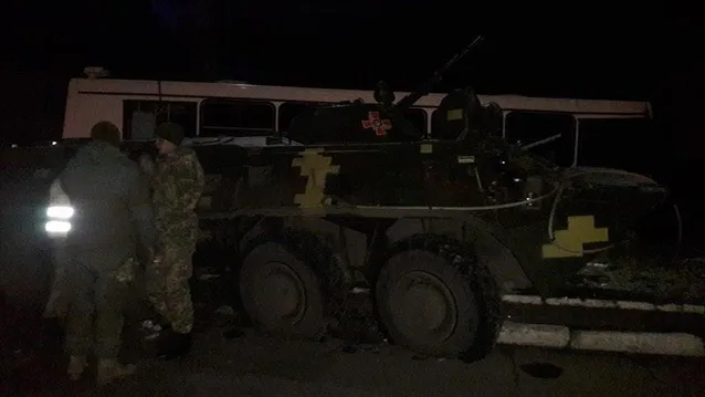 БТР, автобус, Донбас БТР, автобус, Донбас