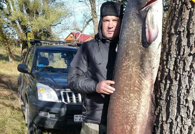 Чоловік спіймав у Прип'яті гігантського сома Чоловік спіймав у Прип'яті гігантського сома