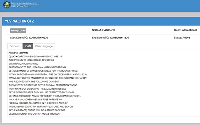 NOTAM, Україна, Росія. Крим NOTAM, Україна, Росія. Крим