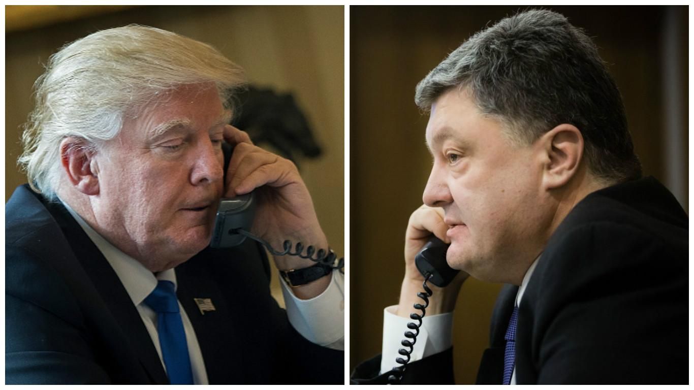 Порошенко и Трамп призвали прекратить огонь на Донбассе