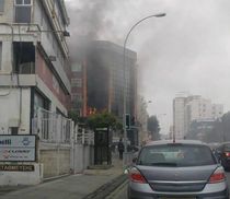 Появилось видео пожара на российской радиостанции на Кипре