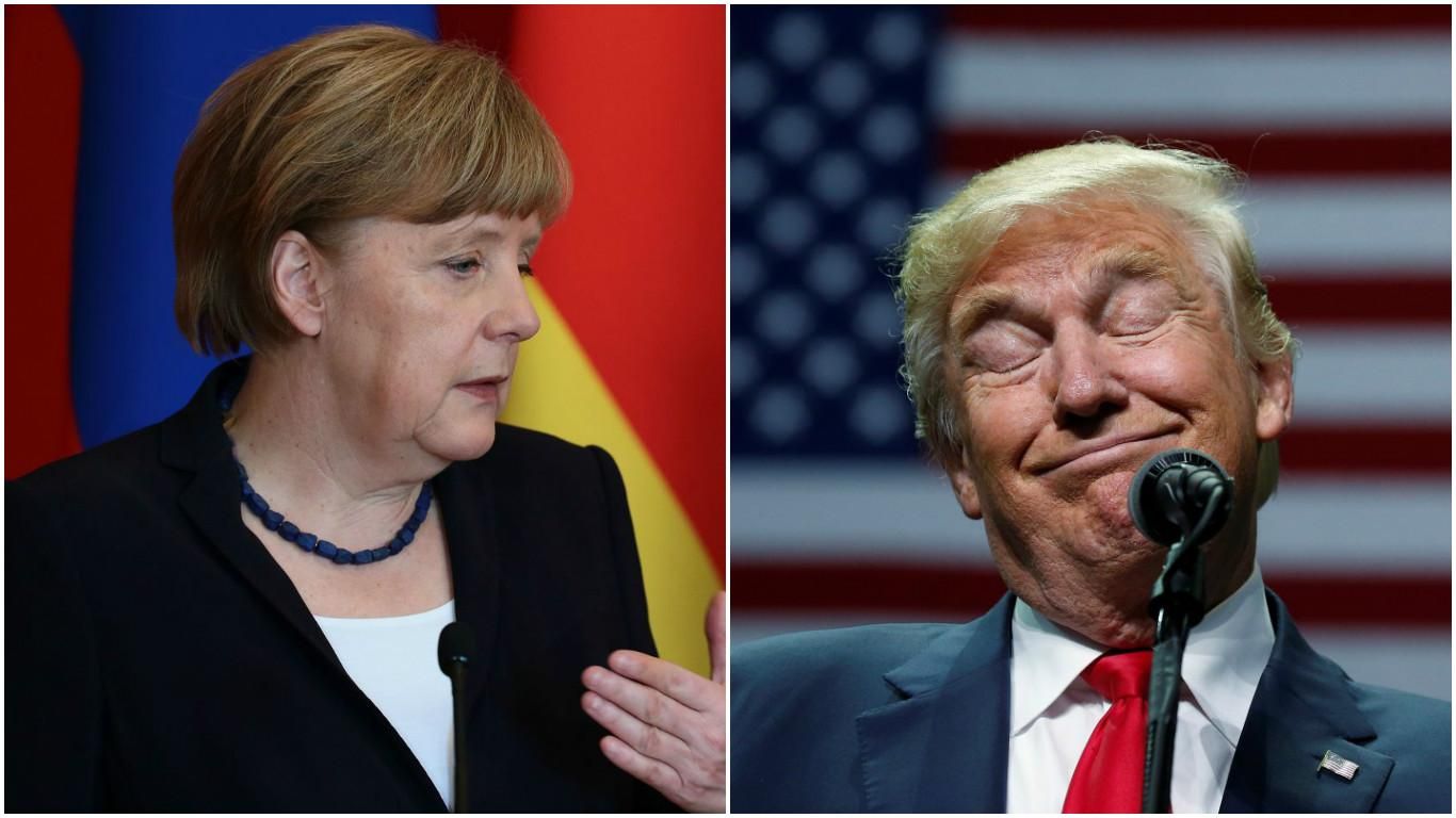 Трамп отказался пожать руку Меркель: появилось видео
