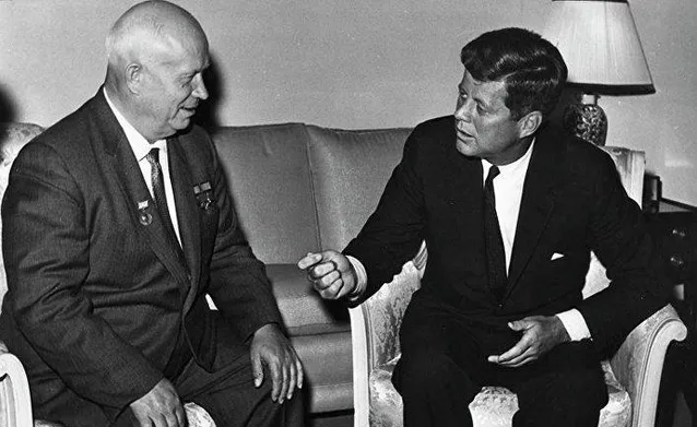 Хрущев и Кеннеди на переговорах в Вене 1961