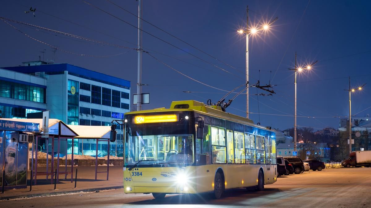 Ночные троллейбусные маршруты прекращают работу в Киеве