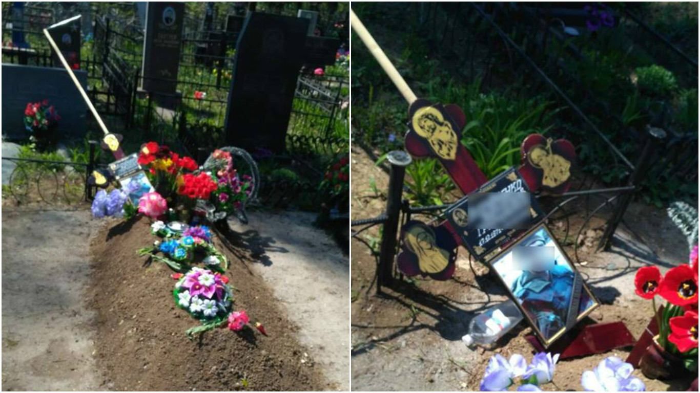 Вандалы повредили надгробные памятники участникам АТО в Полтаве: появились фото