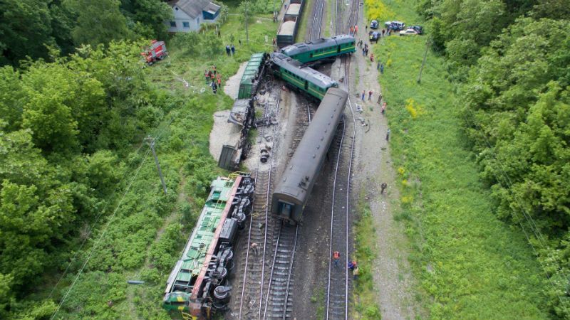 Столкновение поездов в Хмельницкой области: появились фото аварии с дрона