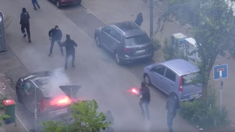 Біля готелю в Гамбурзі, де зупинився Путін, влаштували розбій: з'явилося відео 
