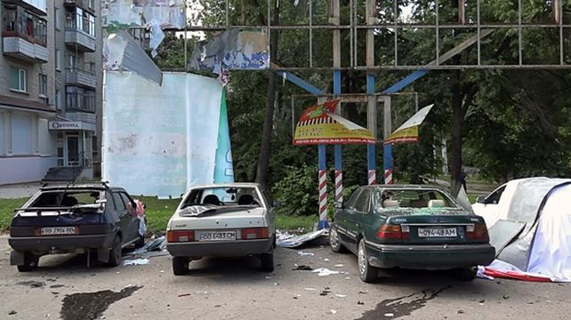 Опубліковано відео з місця вибуху автомобіля у Луганську