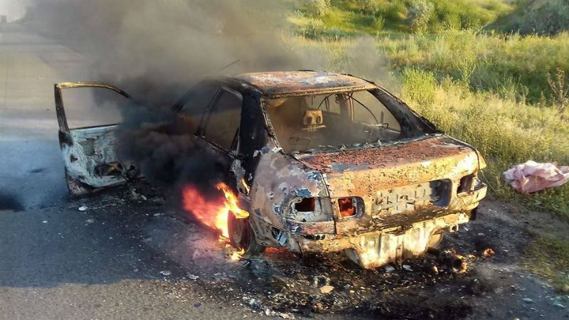 В Одесской области дотла сгорели пассажирский автобус и иномарка
