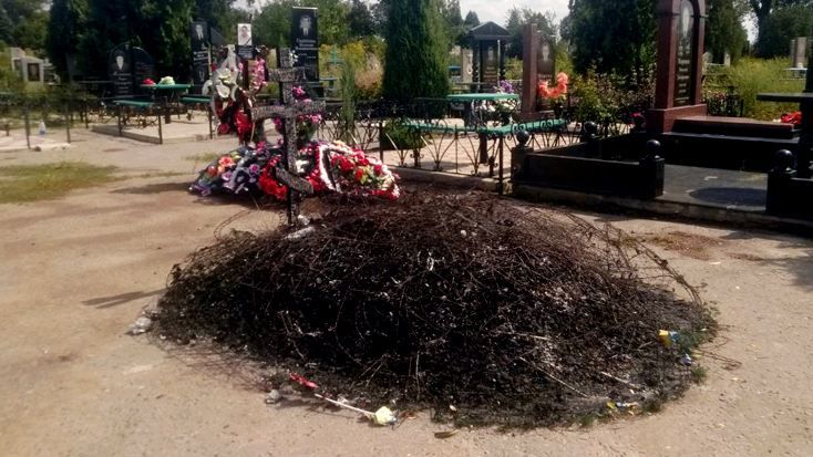 Могилу бойца АТО нашли дотла сожженной в Донецкой области: появились фото Могилу бойца АТО нашли дотла сожженной в Донецкой области: появились фото