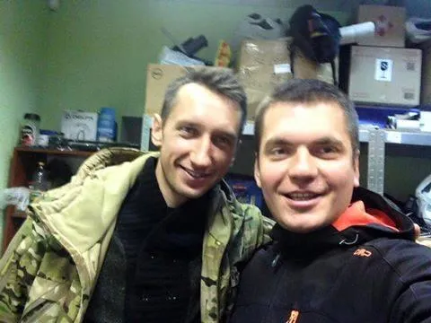 Сергій Стаховський і керівник волонтерського фонду Сергій Стаховський і керівник волонтерського фонду