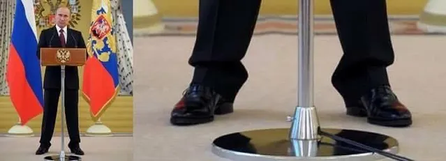 Путін носить взуття на високому каблуці Путін носить взуття на високому каблуці