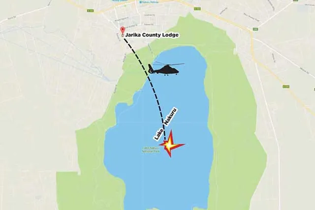 У Кенії вертоліт із журналістами впав в озеро, ніхто не вижив