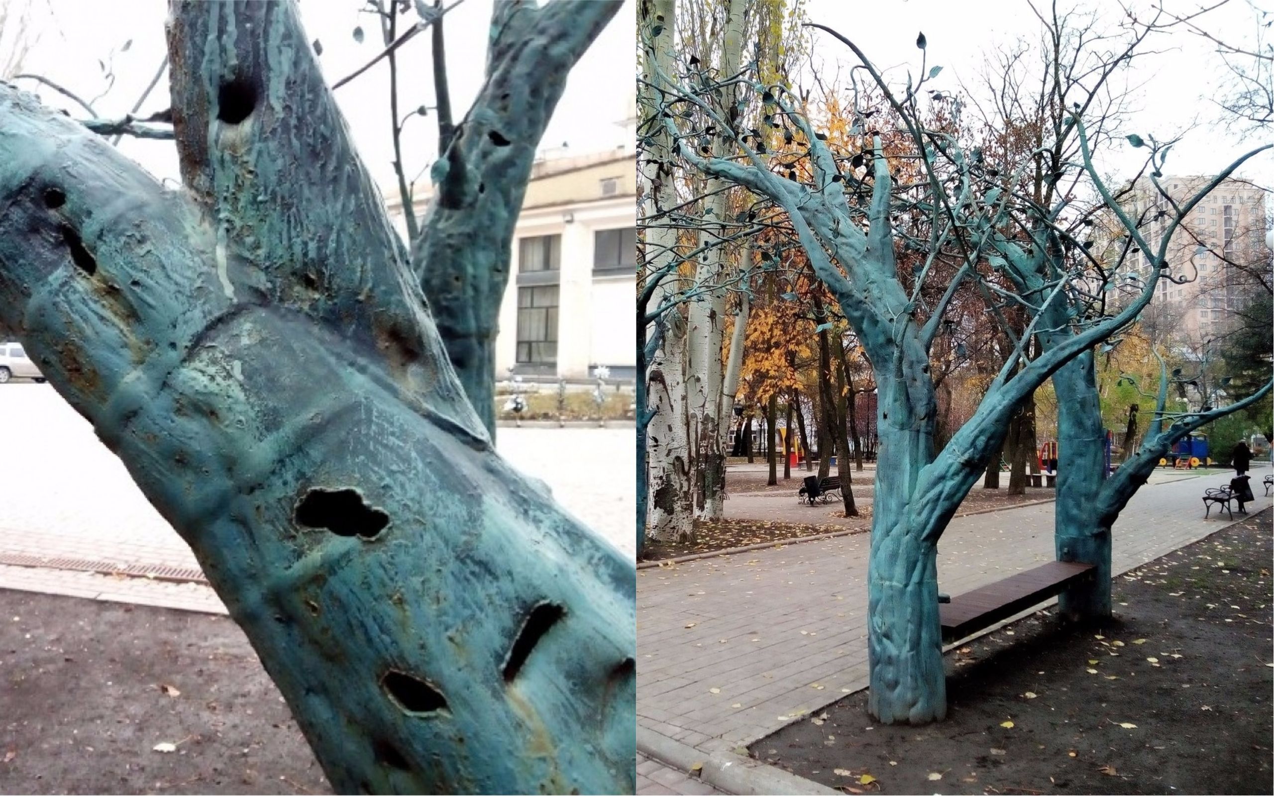 У парку окупованого Донецька скульптури ріжуть на металобрухт: опубліковані фото