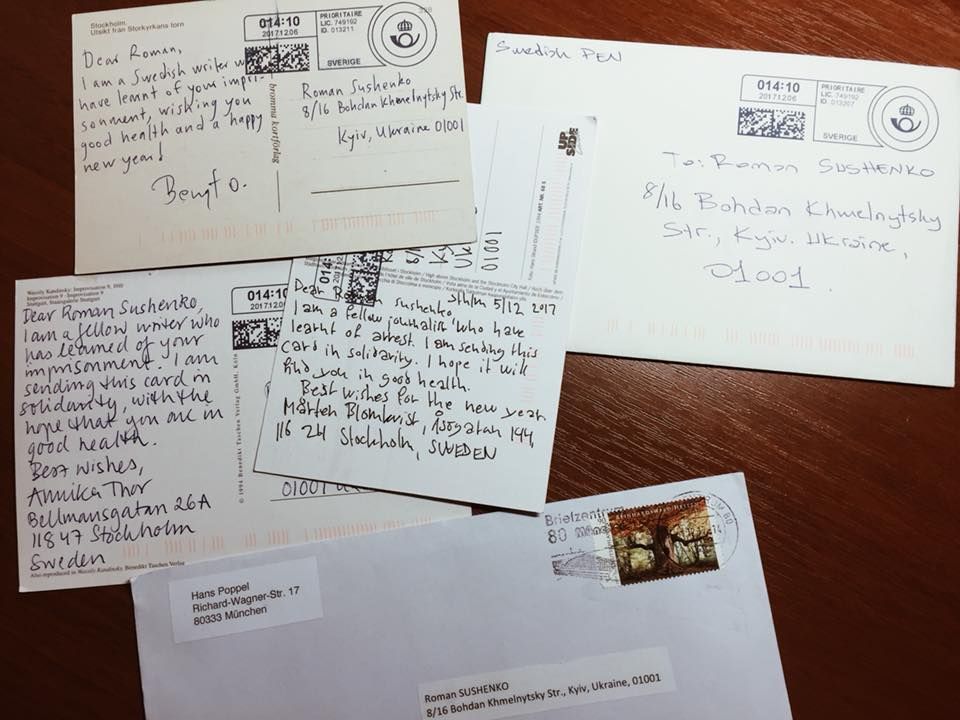 Учасники ПЕН-клубу написали листи Сущенку: фото Учасники ПЕН-клубу написали листи Сущенку: фото