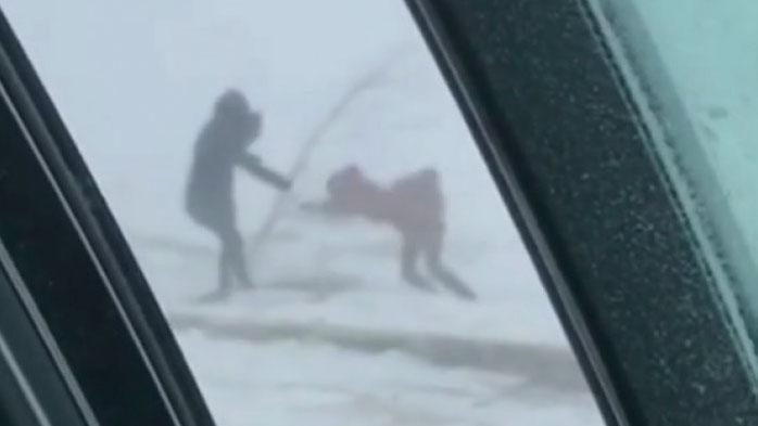 Буран в Астані - відео і фото як буран зносить людей