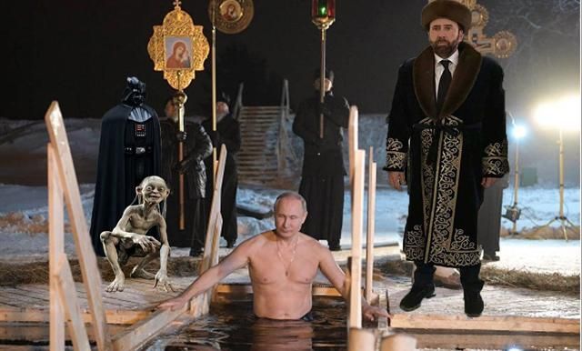 Путин окунулся в прорубь на Крещение и не утонул - соцсети