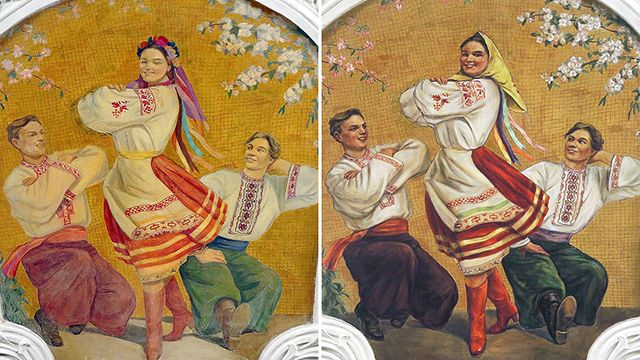 В метро Москвы пояснили, почему "деукраинизировали" фреску с украинцами