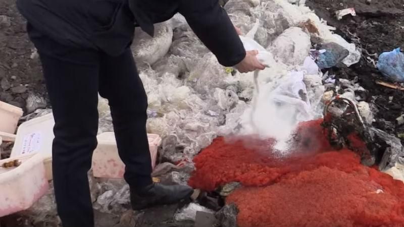 Слідами Росії: в "ЛНР" розчавили бульдозером майже 100 кг червоної ікри – відео