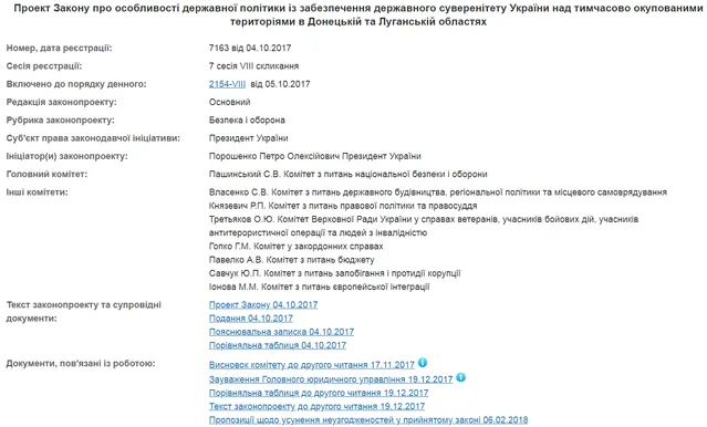 Закон про реінтеграцію Донбасу Закон про реінтеграцію Донбасу