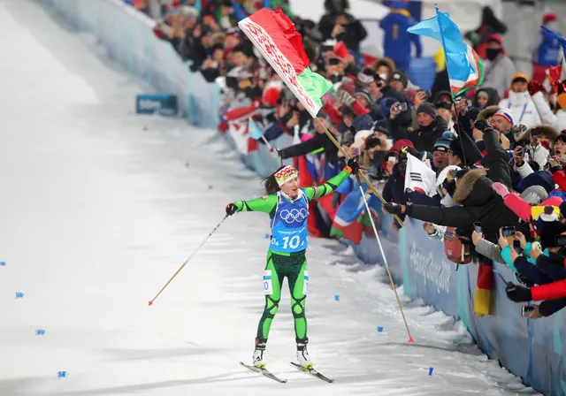Олімпіада-2018 біатлон жіноча естафета Домрачева Білорусь 
