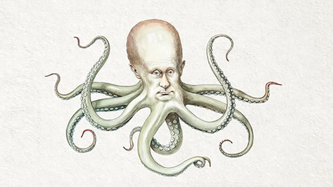 The Economist опубликовал карикатуру с Путиным-осьминогом The Economist опубликовал карикатуру с Путиным-осьминогом