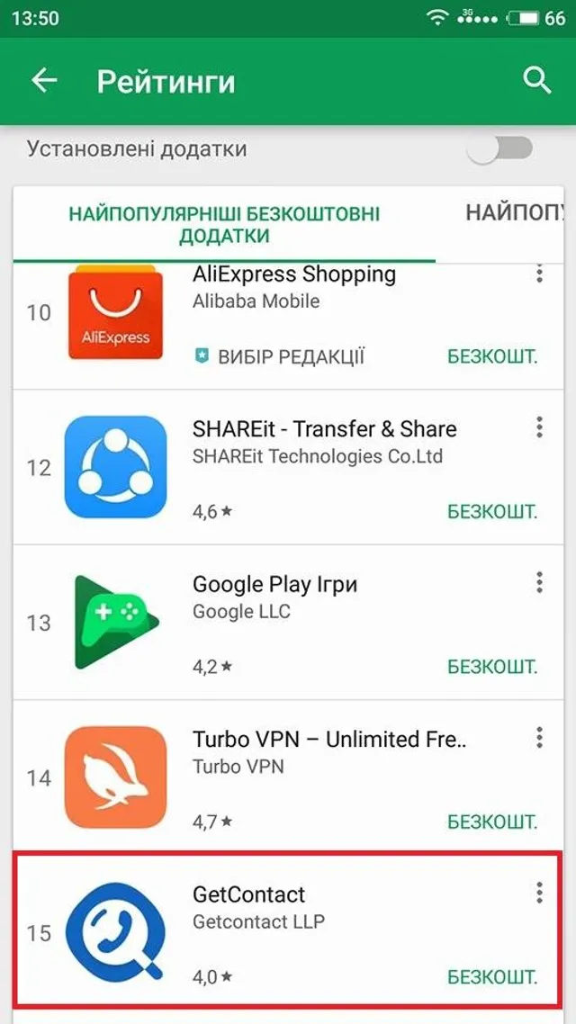 GetContact стає популярним в Україні – 15 місце в Play Маркет 