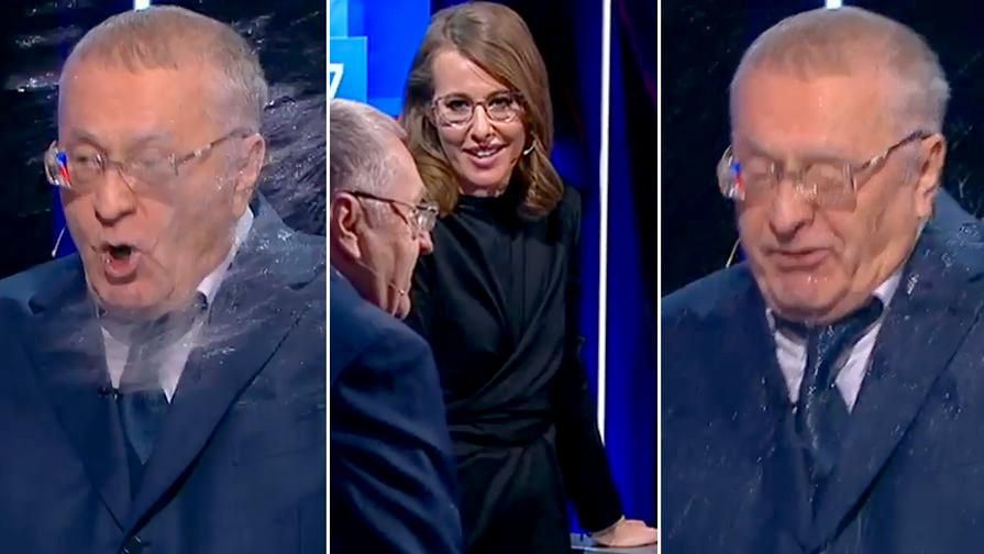 Собчак облила Жириновского водой: история получила продолжение в карикатуре Собчак облила Жириновского водой: история получила продолжение в карикатуре