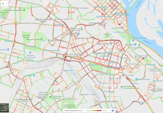 Київ паралізували 9-бальні затори Київ паралізували 9-бальні затори