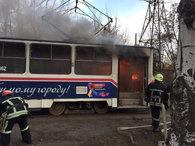 Пожежа в трамваї у Запоріжжі