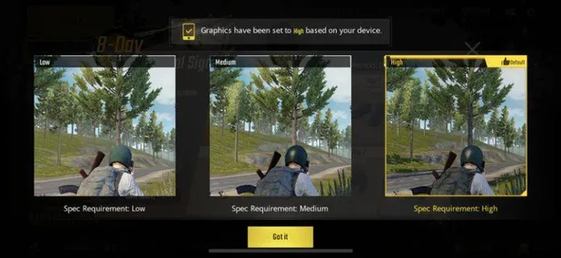 Налаштування графіки в PUBG mobile Налаштування графіки в PUBG mobile