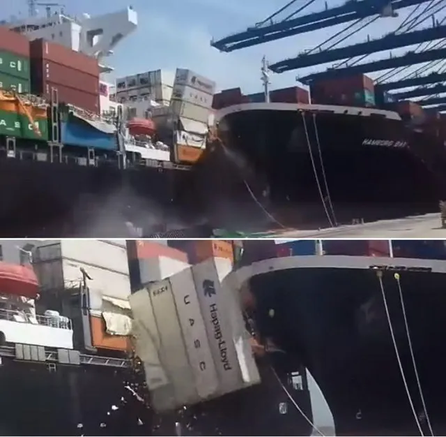Два величезних кораблі зіткнулися у Пакистані і розсипали контейнери