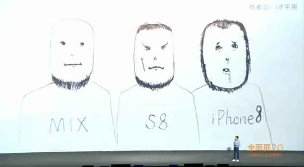 Карикатура під час презентації Xiaomi Mi Mix 2
