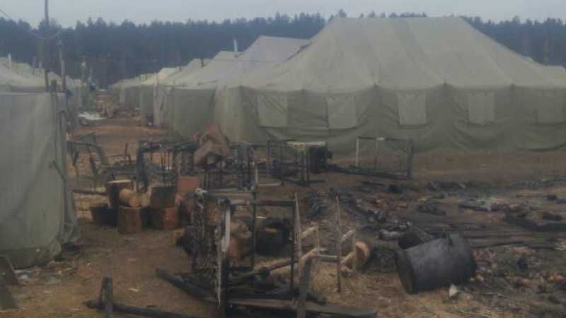 Пожар в в/ч на Черниговщине: от палатки осталось пепелище, военный получил ожоги