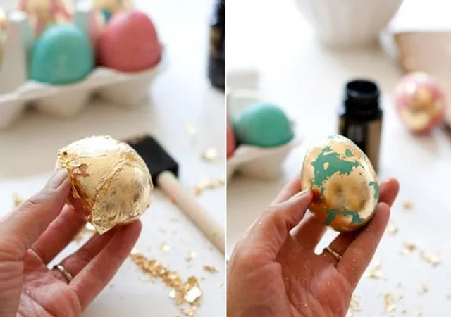 Як пофарбувати яйця в золотий колір на Великдень