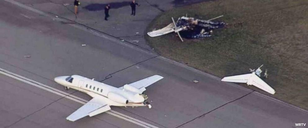 Два самолета столкнулись на взлетной полосе в США: фото с места катастрофы