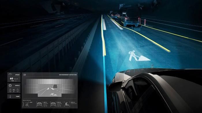 Как работают "умные" фары с лазерной технологией проектирования на дорогу
