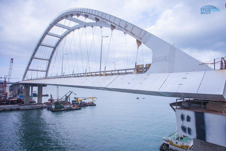Останні етапи будівництва Керченського мосту зняли на фото
