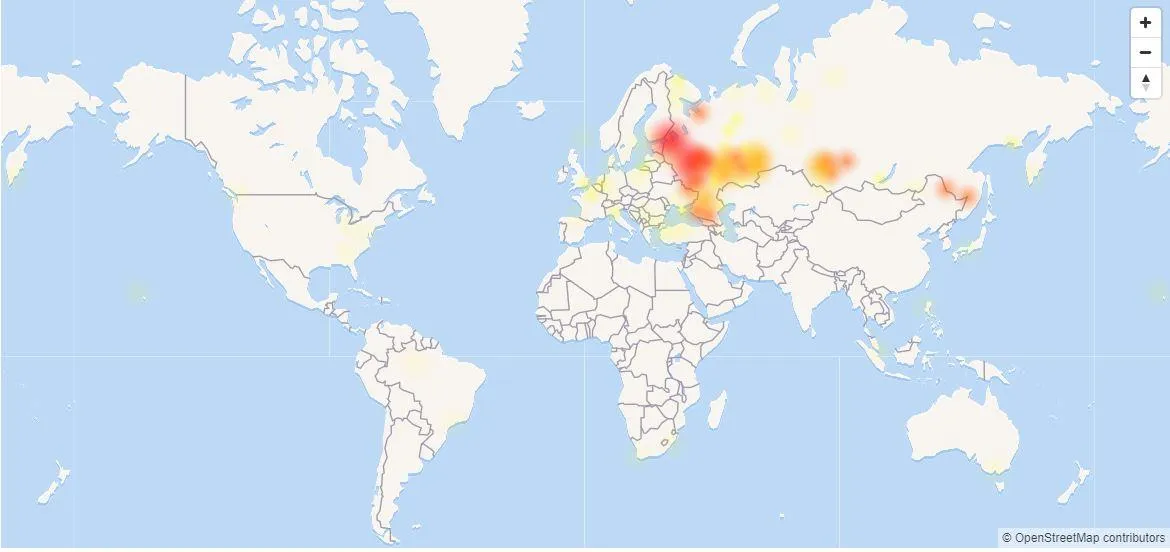 Карта проблем з YouTube Карта проблем з YouTube