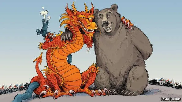 Непроста дружба Росії та Китаю. Ілюстрація Девіда Паркінса