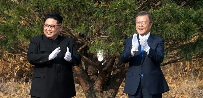Лідери двох Корей садять дерево
