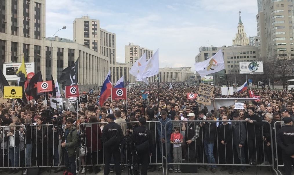 У Москві розпочався масштабний мітинг проти блокування Telegram У Москві розпочався масштабний мітинг проти блокування Telegram